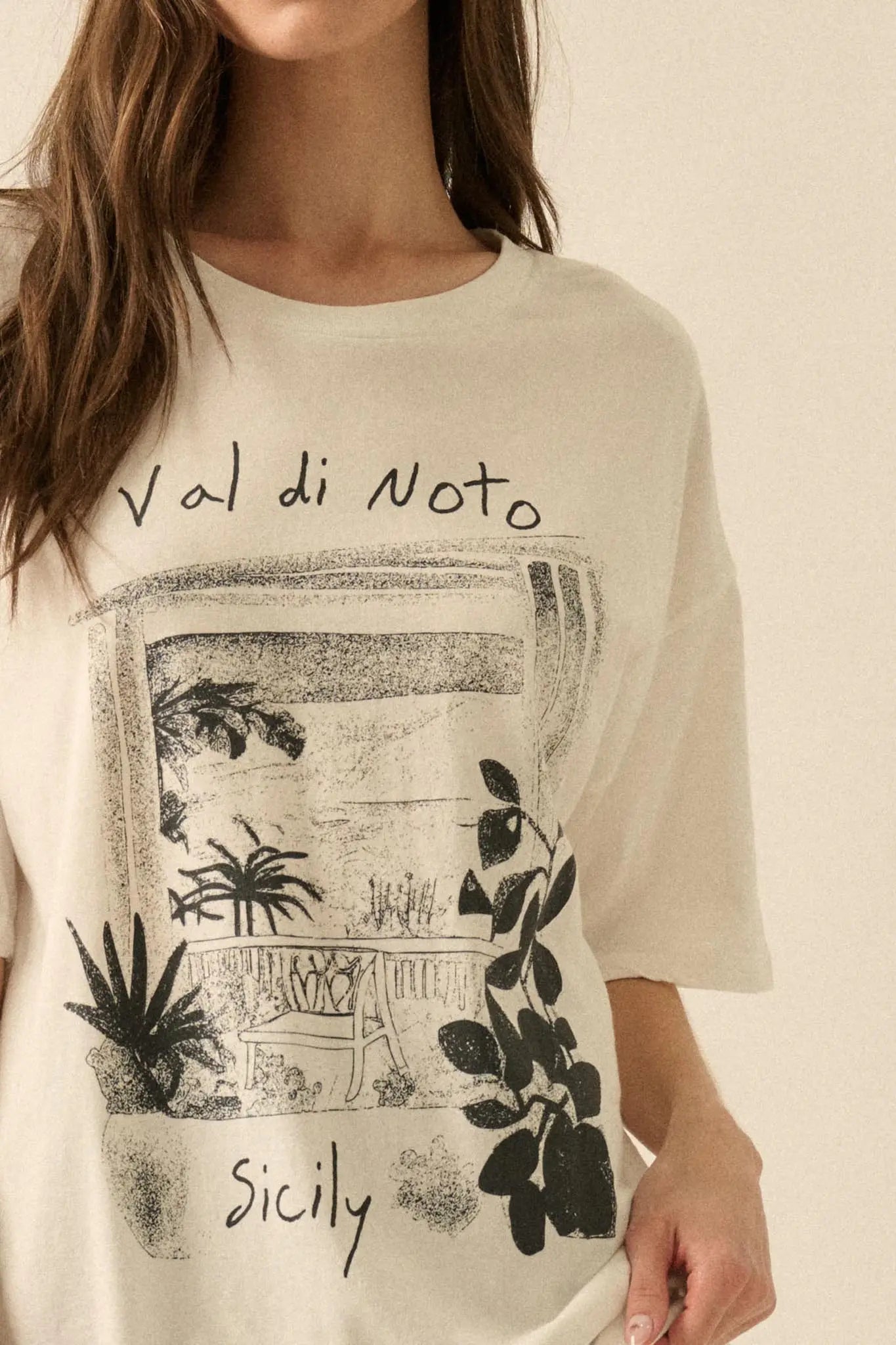 Val di Noto Sicily Oversize Graphic Tee