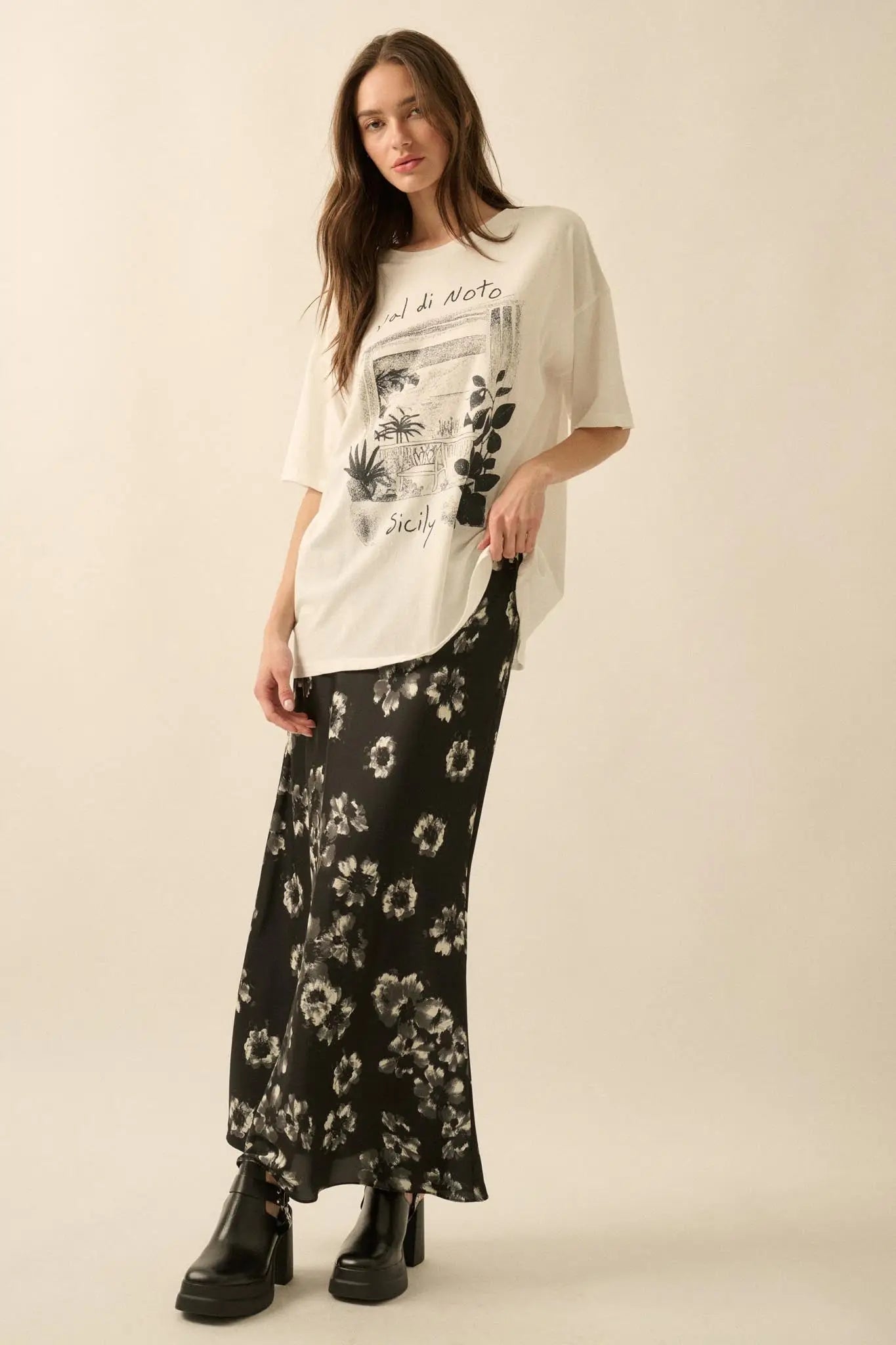 Val di Noto Sicily Oversize Graphic Tee