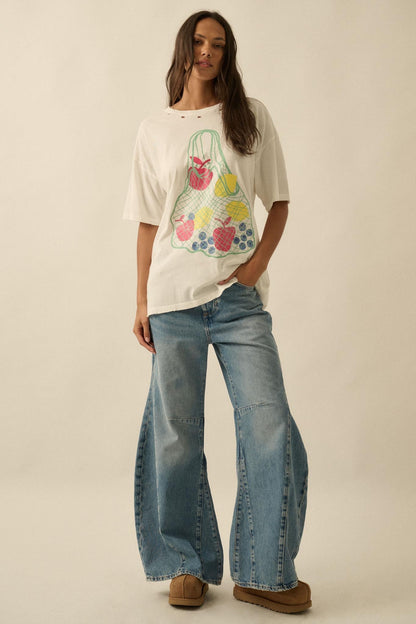 Fruit Stand Distressed Oversize Graphic Tee