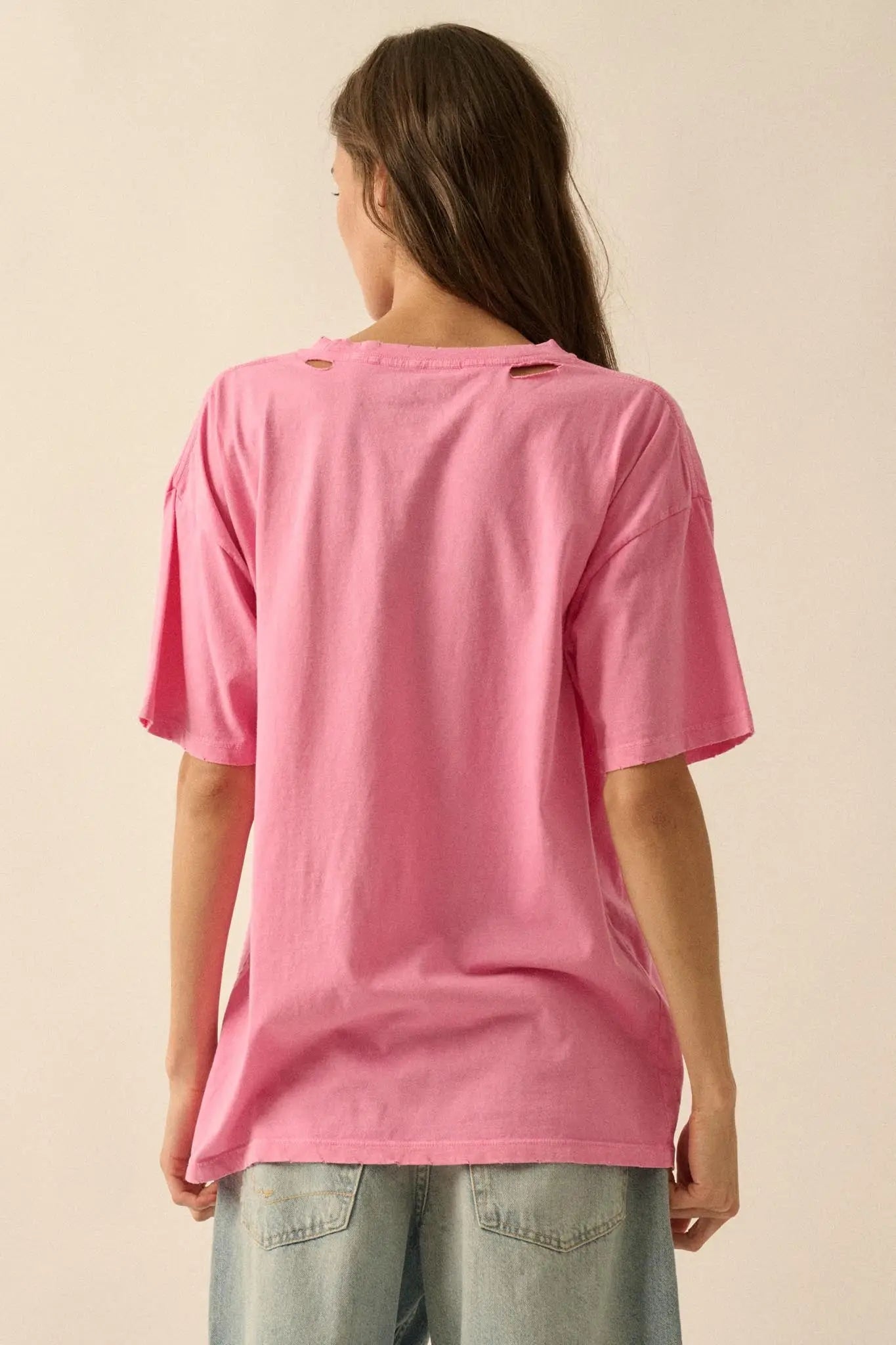 Star Horse Distressed Oversize Graphic Tee