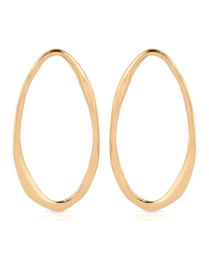 Hammered Large Oval Earrings