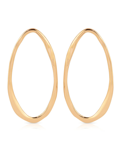 Hammered Large Oval Earrings