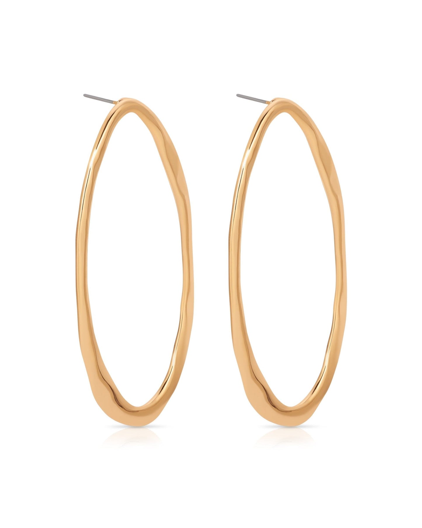 Hammered Large Oval Earrings