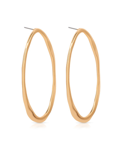 Hammered Large Oval Earrings