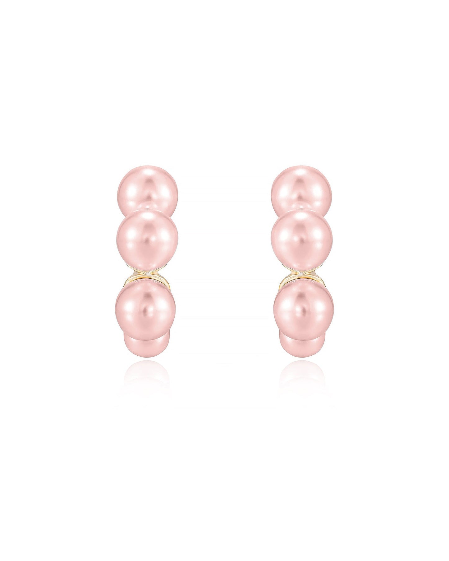 Five Pearls Hoop Earrings