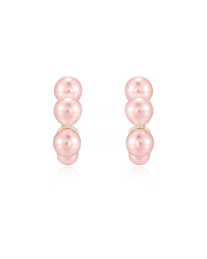 Five Pearls Hoop Earrings