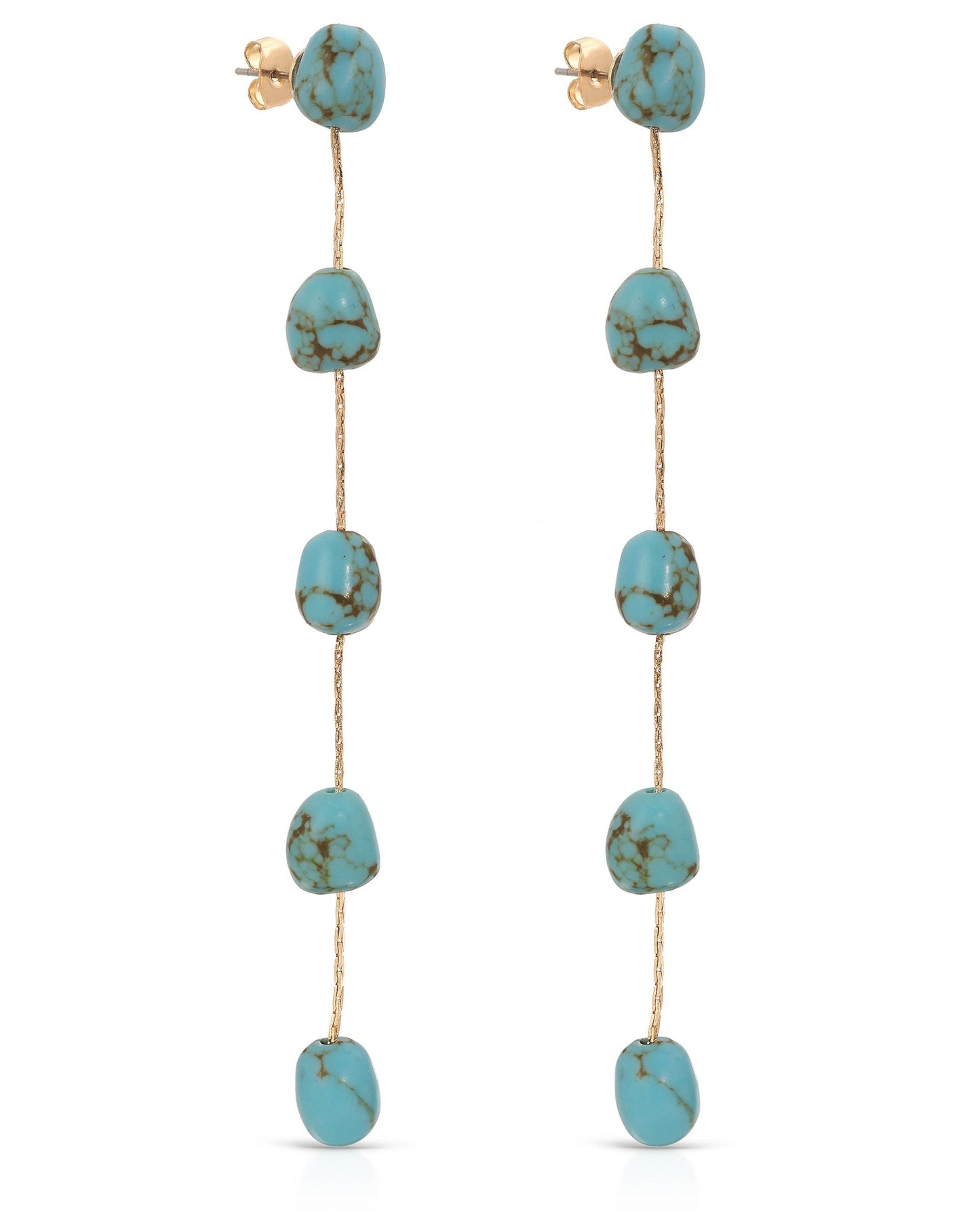 Dripping Turquoise Delicate Drop Earrings