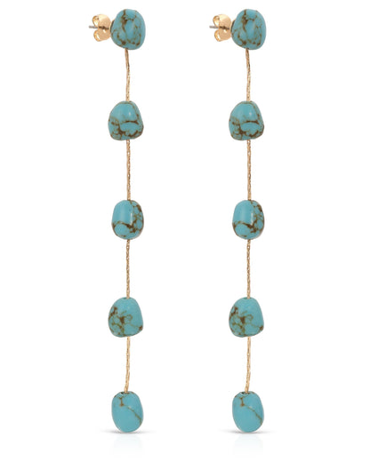 Dripping Turquoise Delicate Drop Earrings