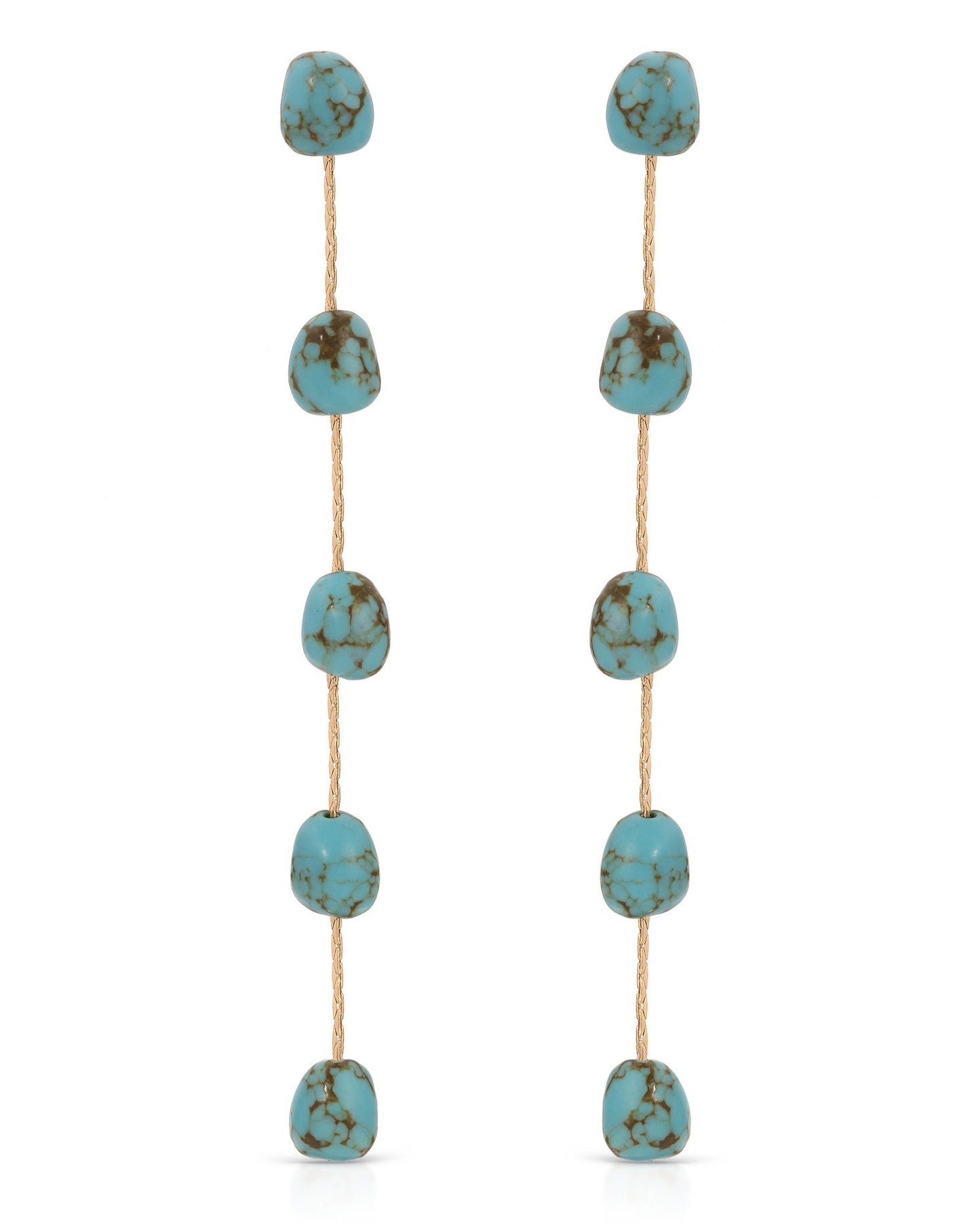 Dripping Turquoise Delicate Drop Earrings