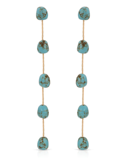 Dripping Turquoise Delicate Drop Earrings