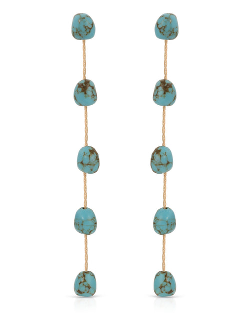 Dripping Turquoise Delicate Drop Earrings