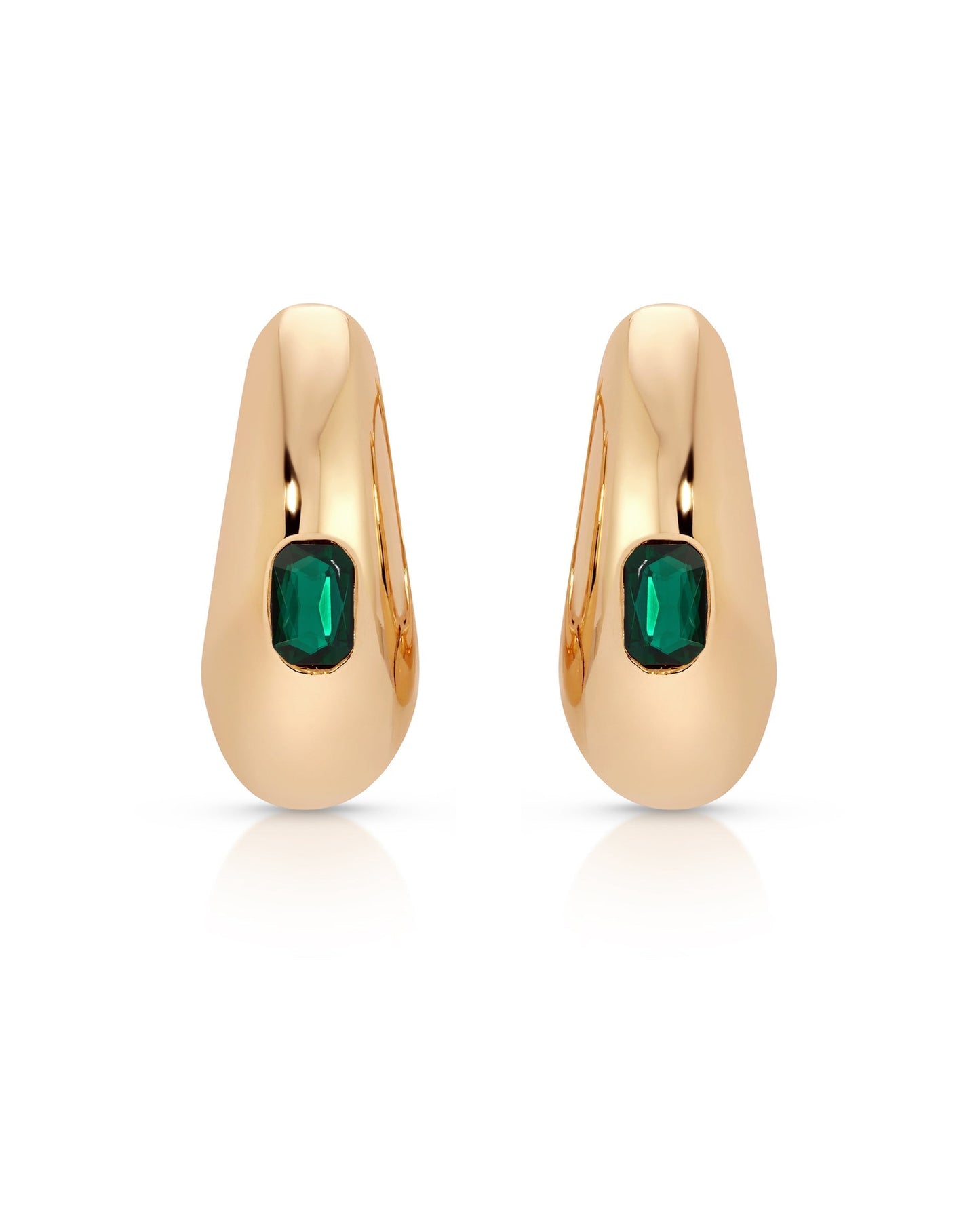 Emerald Deco Hoops
