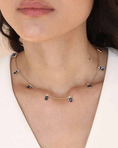 Emerald Deco Charm Necklace