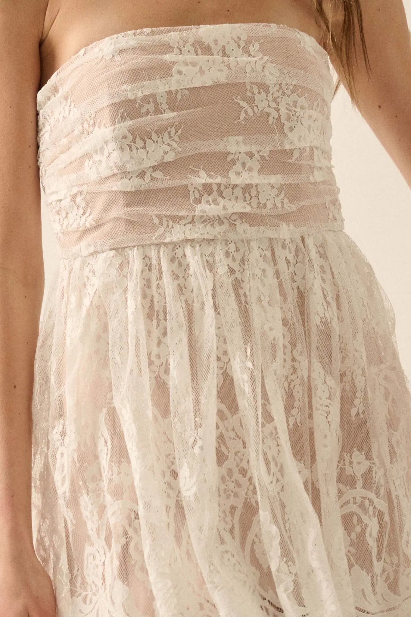 Dreams of Love Layered Lace High-Low Maxi Dress