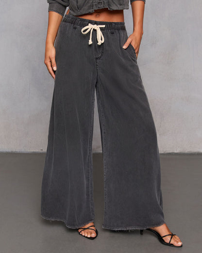 Easy Mode Drawstring Wide Leg Pants