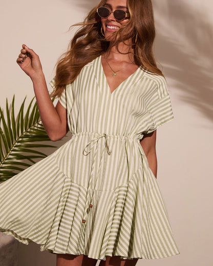 Dylann Striped Mini Dress