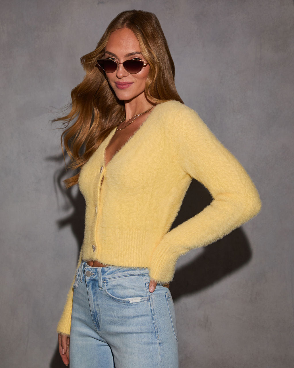 Be Still My Heart Fuzzy Knit Button Front Cardigan