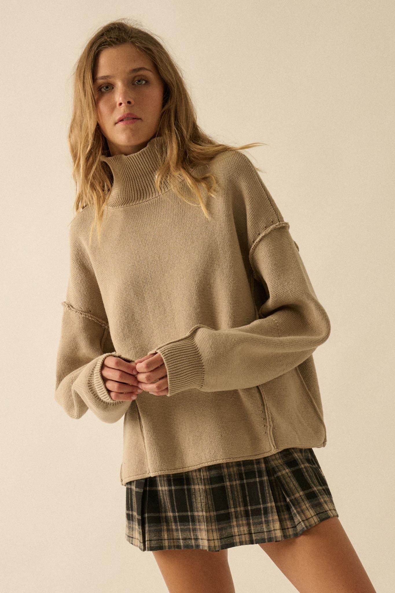 Plaid Mood Pleated Flannel Mini Skort