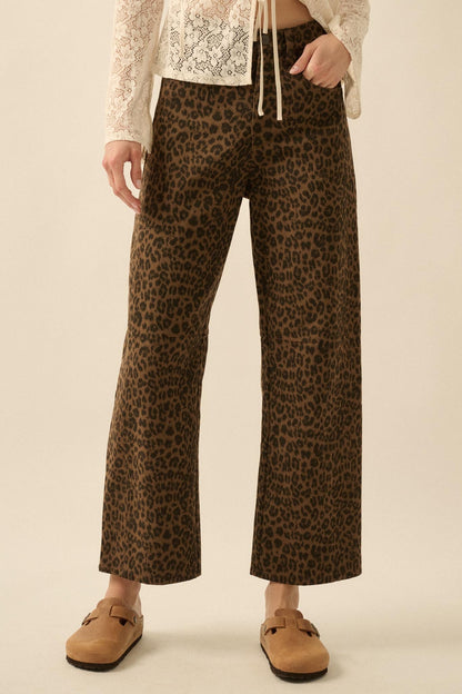 Law of the Jungle Leopard Twill Barrel Pants
