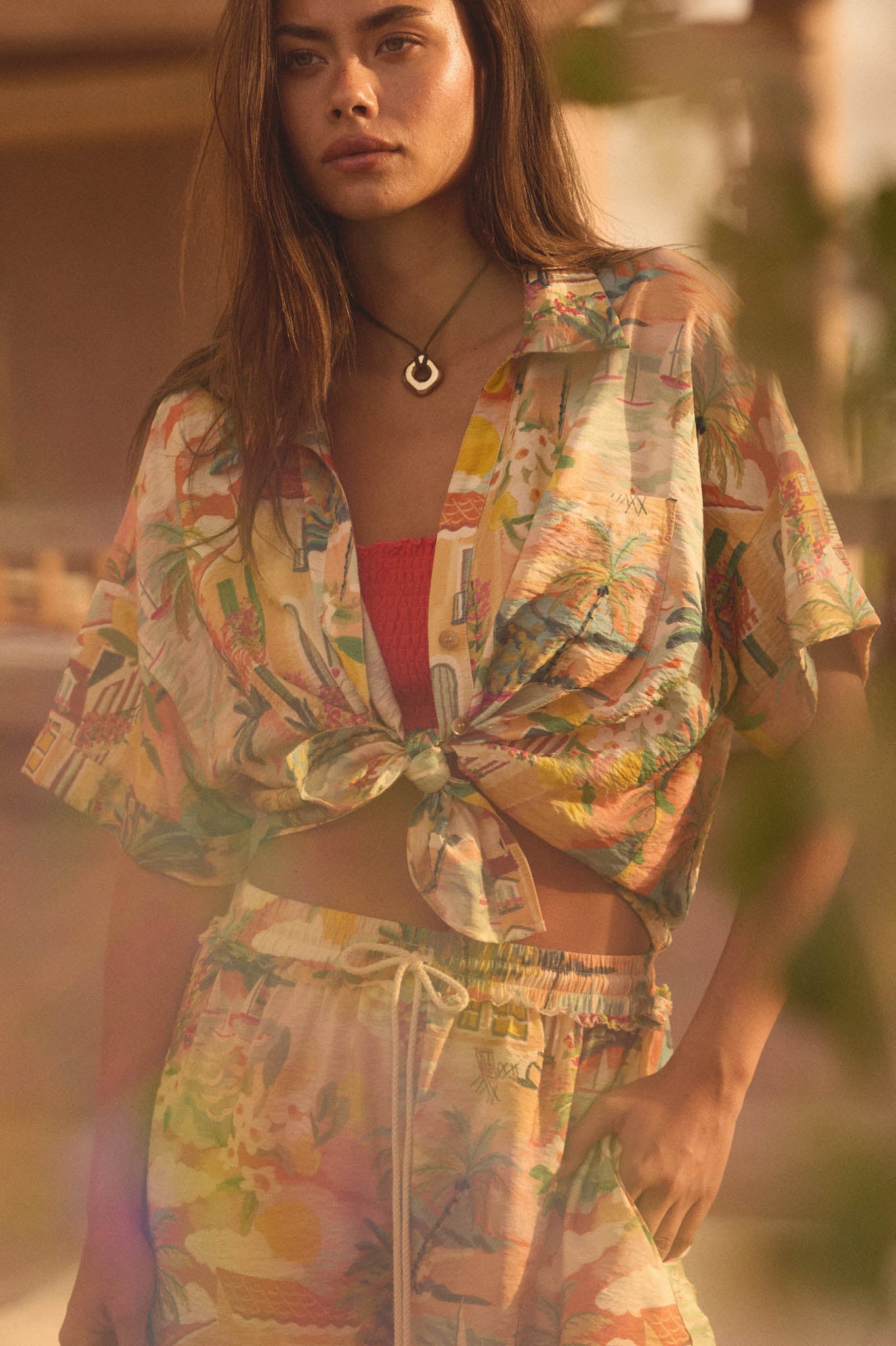 San Juan Serenade Tropical-Print Pocket Shirt