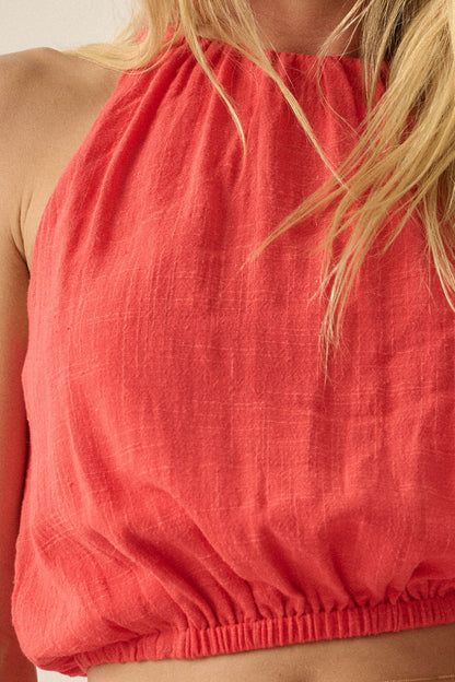 Freedom Song Cotton Gauze Cropped Sleeveless Top