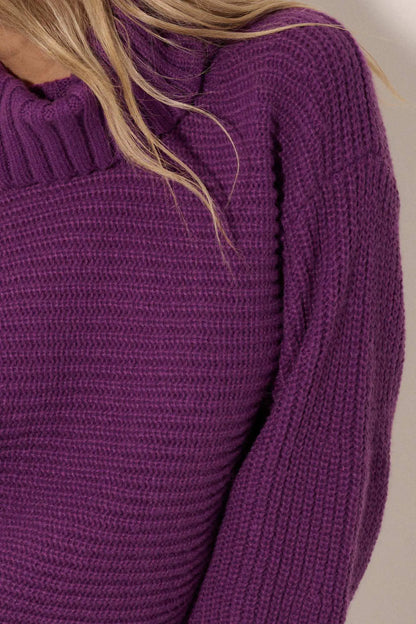 Back to You Surplice-Back Turtleneck Sweater