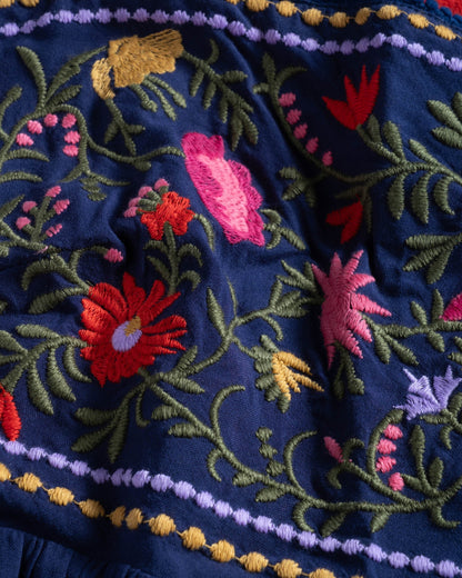 Girls Zoe Dress In Gardenia Embroidery