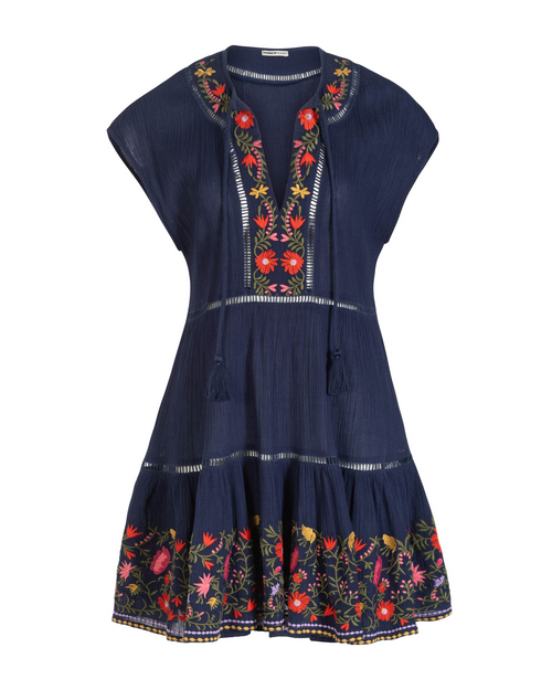 Gari Dress In Gardenia Embroidery
