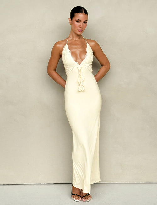DEENA MAXI DRESS - YELLOW : LEMON