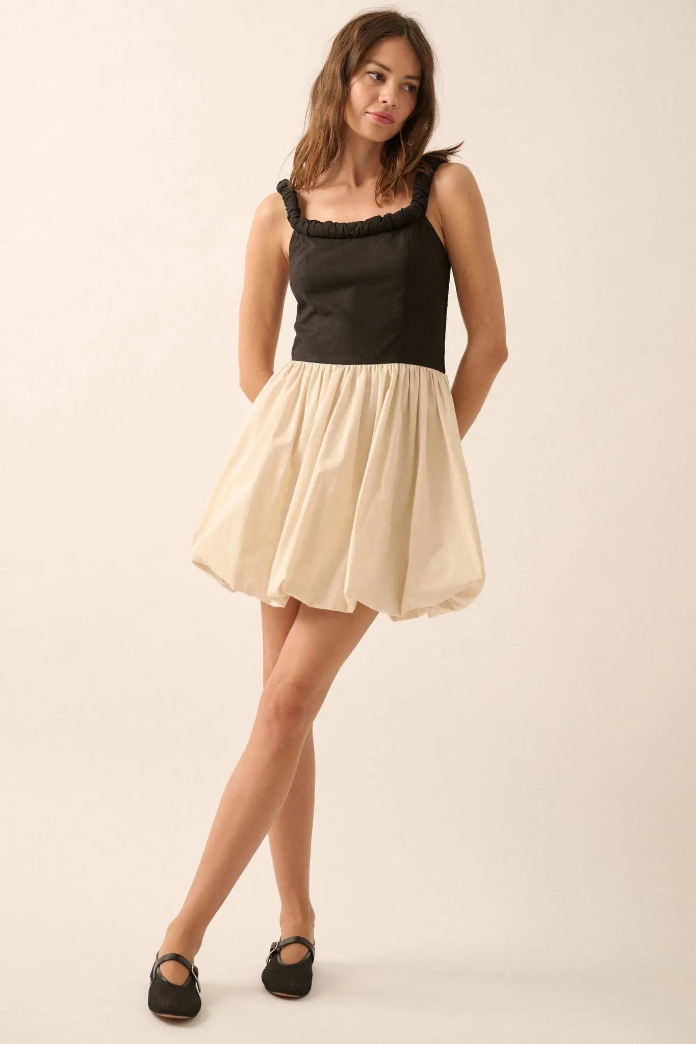 Twice As Nice Colorblock Bubble Mini Dress
