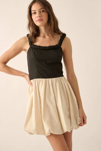 Twice As Nice Colorblock Bubble Mini Dress