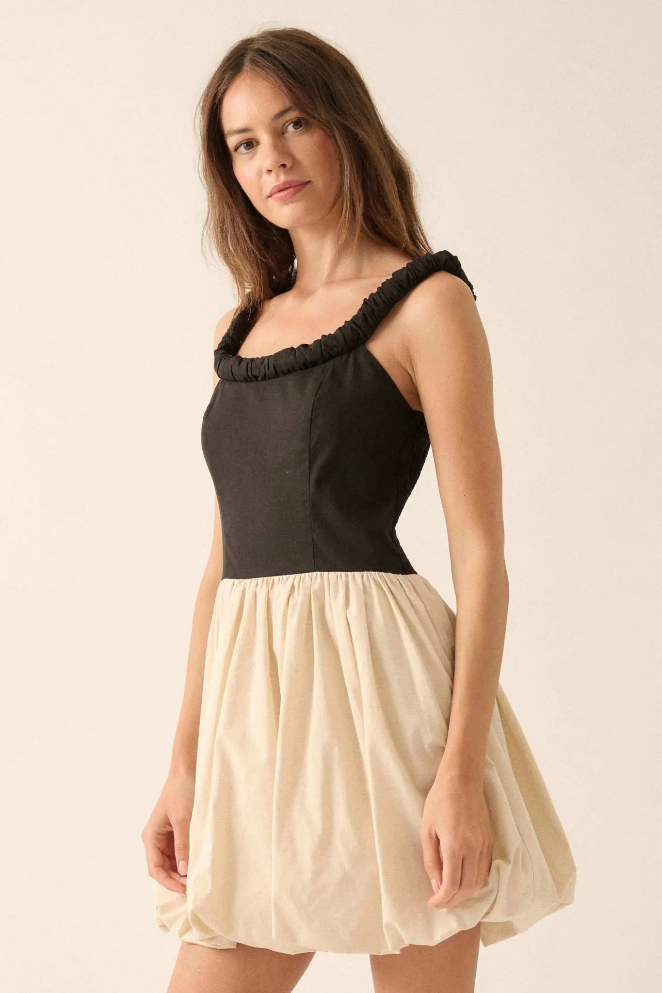 Twice As Nice Colorblock Bubble Mini Dress