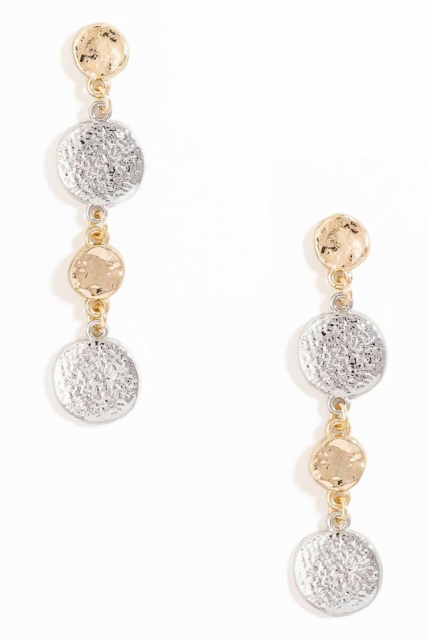 Siena Two-Tone Hammered Coin Dangle Earrings