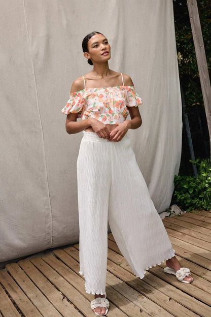 Fan Mail Accordion Pleated Wide-Leg Palazzo Pants