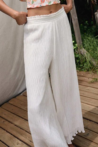 Fan Mail Accordion Pleated Wide-Leg Palazzo Pants