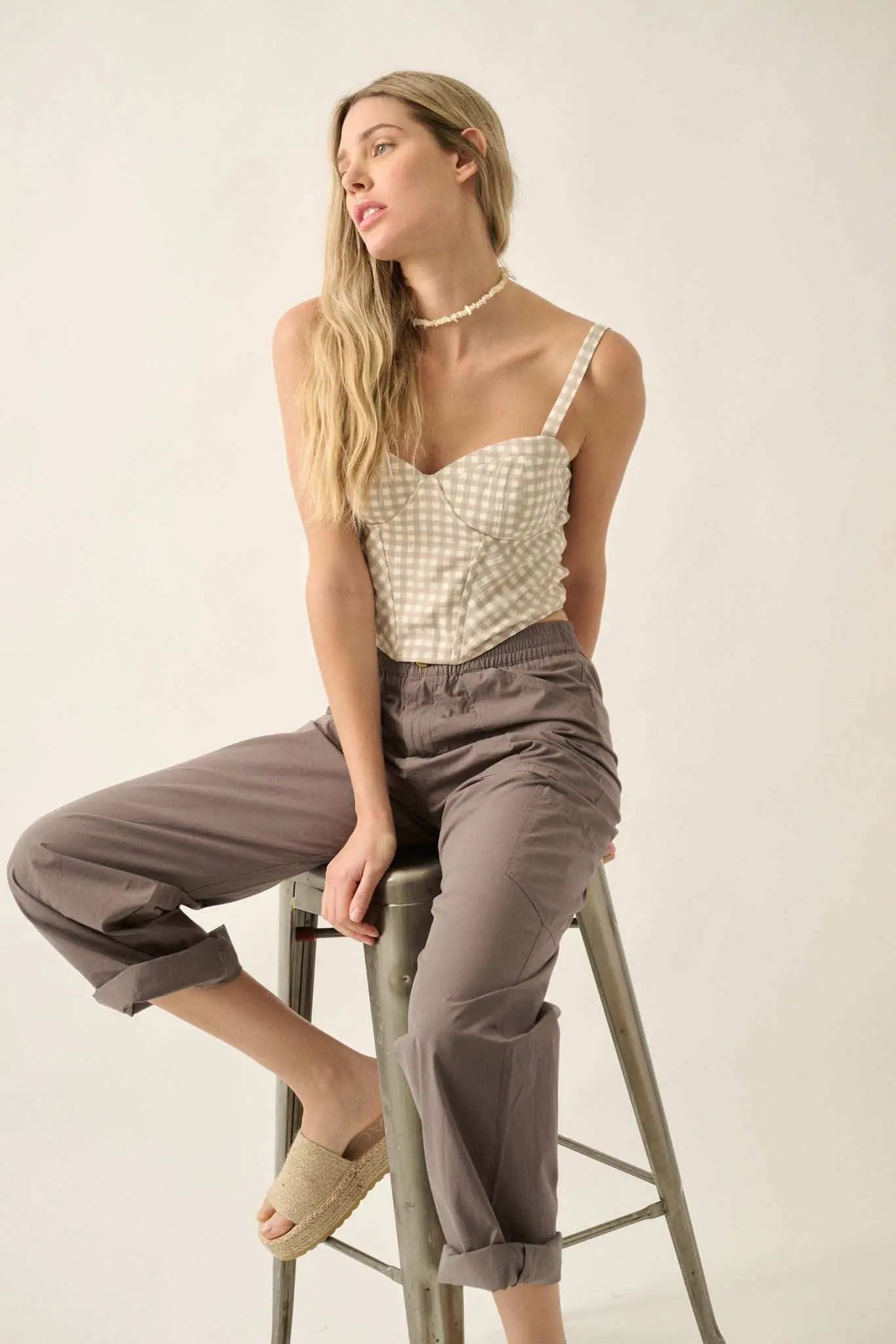 Sweetly Sultry Gingham Bustier Corset Top