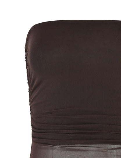 HARRIETT TUBE TOP - BROWN : CHOCOLATE