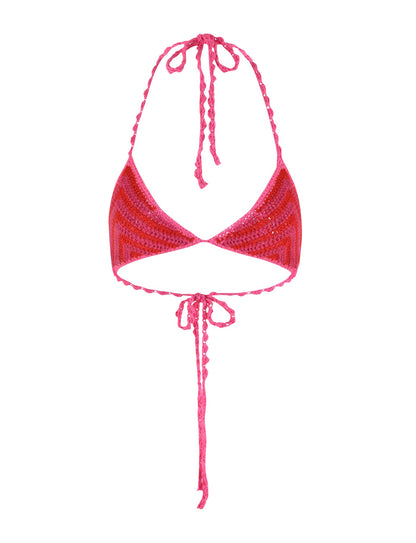 CORA BIKINI TOP - PINK : STRIPE