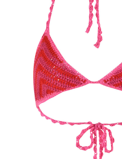 CORA BIKINI TOP - PINK : STRIPE