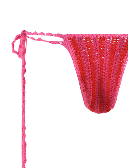 CORA BIKINI BOTTOM - PINK : STRIPE