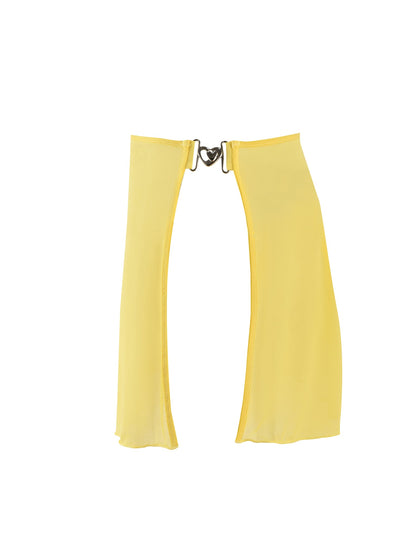 CYNTHIA MINI MESH SKIRT - YELLOW : PALE YELLOW