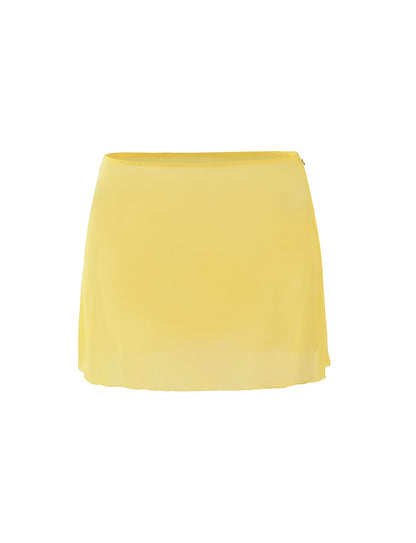 CYNTHIA MINI MESH SKIRT - YELLOW : PALE YELLOW