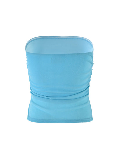 HARRIETT TUBE TOP - BLUE : BLUE SPARKLE