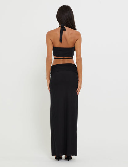 CYNTHIA MAXI SKIRT - BLACK