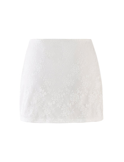 FLORIAN SKIRT - WHITE : LACE