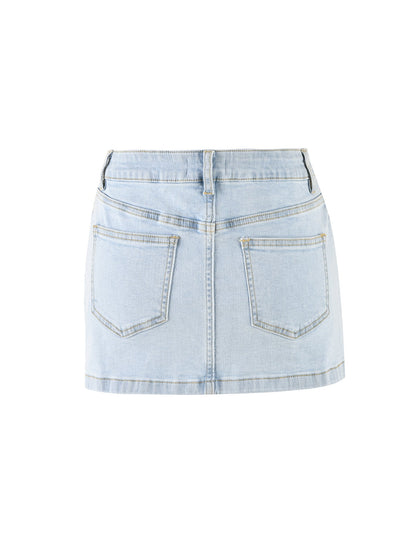 AMAYA MINI SKIRT - BLUE : LIGHT WASH