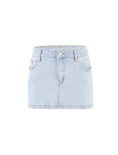 AMAYA MINI SKIRT - BLUE : LIGHT WASH