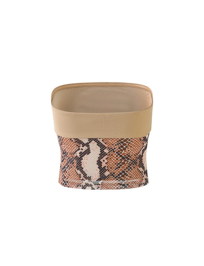 FALLON TOP - BROWN : SNAKE