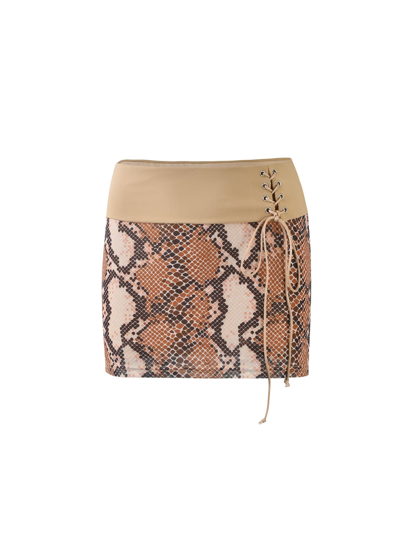FALLON SKIRT - BROWN : SNAKE