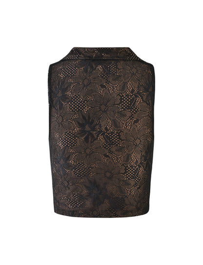 ALDINA TOP - BLACK : LACE